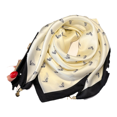 磁吸扣小方巾丝巾女春秋