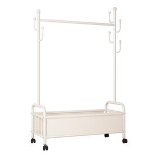 衣帽架落地卧室挂衣架可移动家用室内衣服收纳脏衣篓置物晾衣架子