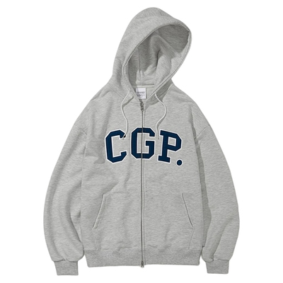 CODEGRAPHY韩国CGP弧形logo连帽拉链衫加绒卫衣外套CBCFUTC003