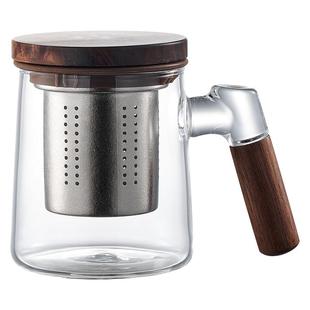 忆壶茶玻璃茶杯家用耐热纯钛内胆茶水分离泡茶杯个人喝茶专用杯子