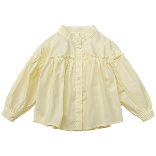 女童衬衫春装2026新款小衫洋气女宝宝春秋上衣儿童衬衣小童娃娃衫