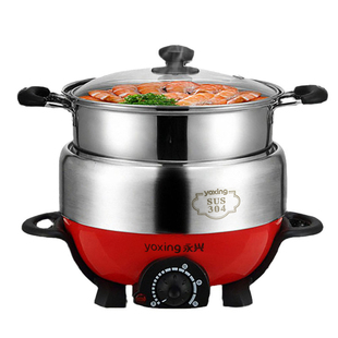 正品永兴电火锅家用304不锈钢电锅大容量电煮锅高档分体电热锅4L