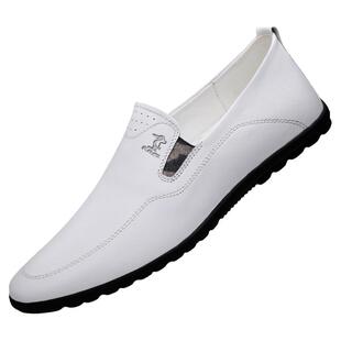 花花公子小码男真皮皮鞋男士春季新款百搭休闲鞋男款透气软底正品