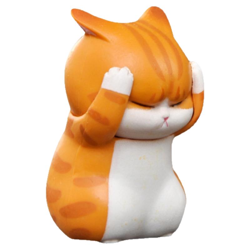 空想造物苦恼小猫盲盒 不二马大叔猫咪手办公仔 蛋糕摆件烦恼橘猫