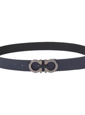 【新品】FERRAGAMO菲拉格慕男士双面可调式Gancini皮带3.5CM宽