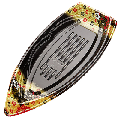 25套高档印花寿司盒船型刺身拼盘