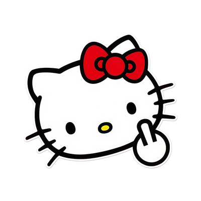 KT猫汽车贴纸防水防晒撕掉不留胶