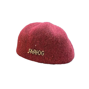 2025新款韩系亮片前进帽子女秋季显脸小反戴贝雷帽定型百搭画家帽