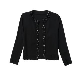 春款小外套2025秋新款气质百搭小香风九分袖黑色短款开衫女短外套