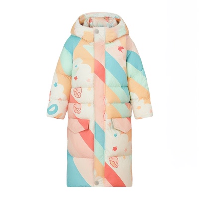 哈罗小黄鸭中长款加厚儿童羽绒服