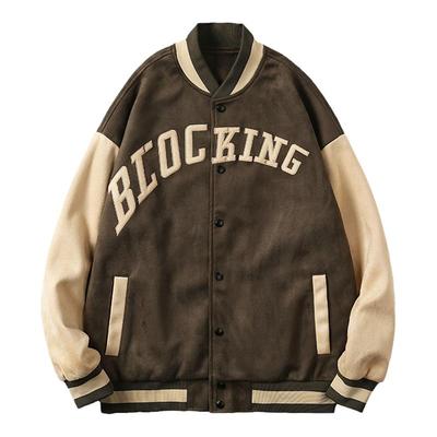 美式潮牌秋季拼色茄克休闲外套