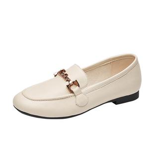 康奈【头层牛皮】女鞋真皮休闲一脚蹬乐福鞋百搭小皮鞋平底单鞋女