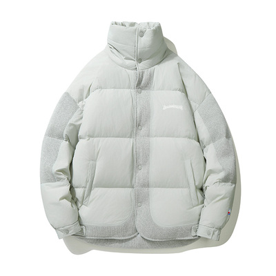 公鸡冠军灰色立领羽绒服