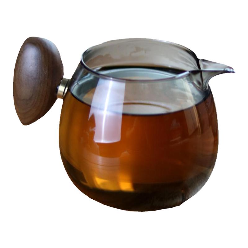 280ml鹰嘴木珠把手公道杯分茶器