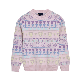 Polowalk童装 女童针织衫毛衣打底衫2025春秋冬新款圆领休闲上衣