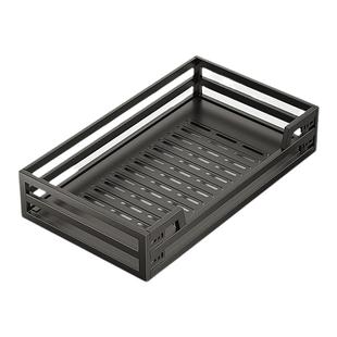 四季沐歌拉篮厨房橱柜304不锈钢单层抽屉式碗架收纳调味橱柜碗篮