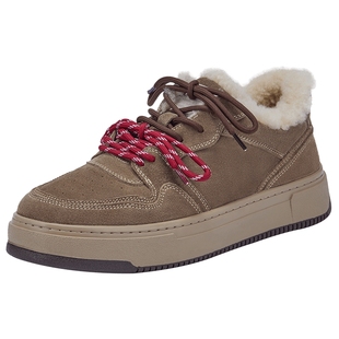 热风男鞋2025年冬季新款男士时尚休闲鞋加绒保暖板鞋户外平底鞋子