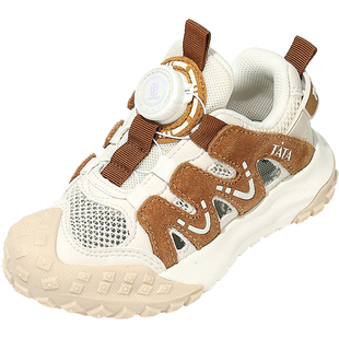 TATA他她童鞋夏季时尚运动凉鞋轻便软底旋转扣宝宝鞋男女童沙滩鞋