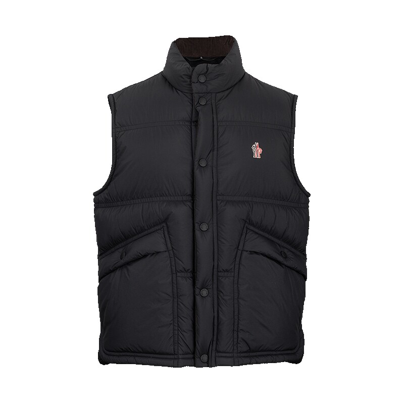 Moncler立领纯色无袖羽绒马甲男