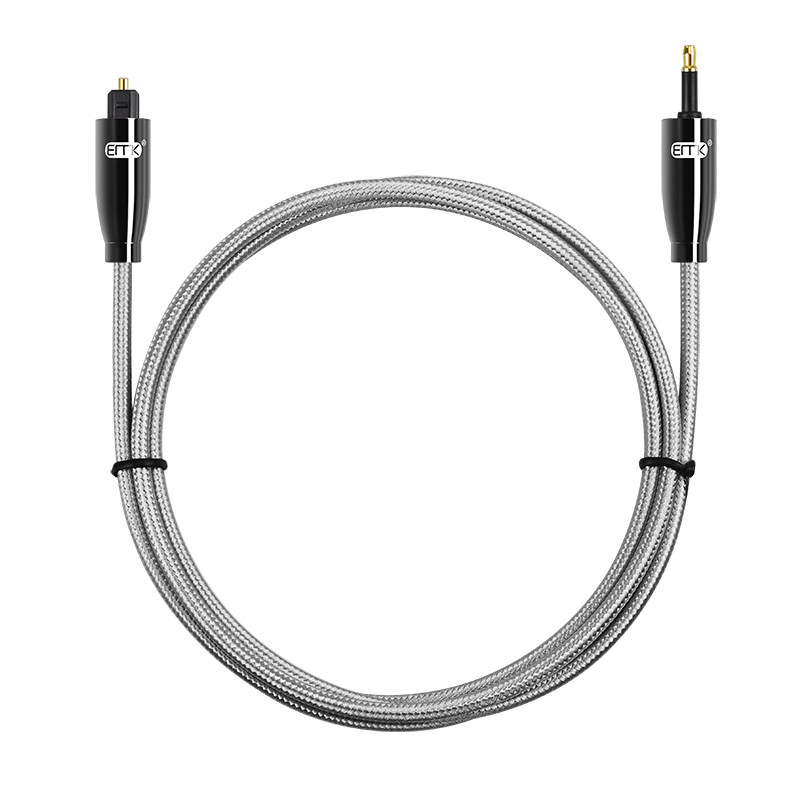 EMK 圆口光纤音频线mini3.5spdif opt in out连接线CD耳放对录线
