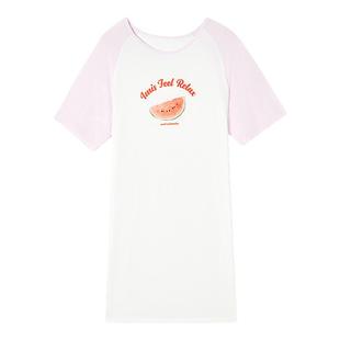 爱美丽水果派对天丝莫代尔圆领印花短袖睡裙家居服睡衣女2025新款