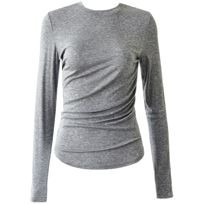 圆领天丝羊毛长袖T恤薄款打底衫