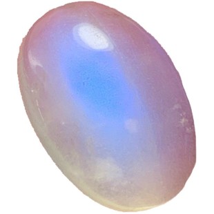 天然蓝月光石椭圆形戒面裸石可镶嵌绕线编绳戒指吊坠耳坠项链蓝光