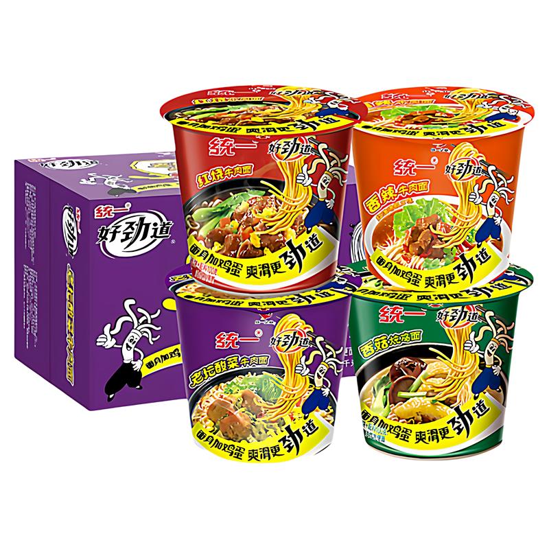 统一好劲道方便面12桶整箱多口味