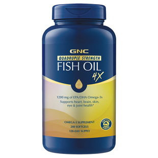 GNC美国健安喜进口四倍加强rtg鱼油4倍欧米伽omega3软胶囊240粒