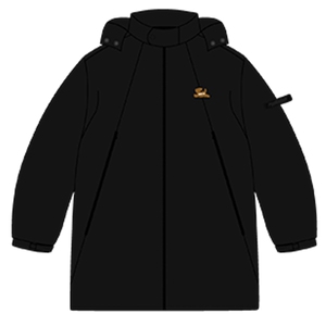 PSO Brand可爱小狗中长款加绒加厚白鸭绒羽绒服男冬季情侣装外套