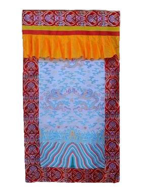 双层加厚龙纹门帘供佛装饰布置蓝白红绿黄隔断窗佛前帘185*100cm