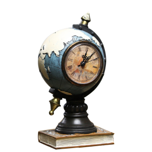 欧式复古怀旧时钟摆件酒柜装饰品家居客厅小提琴乐器书柜摆设