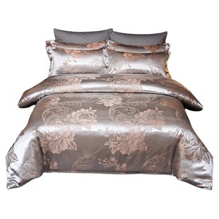 a类欧式高档贡缎提花四件套夏季轻奢高级感ins公主风床单被套单件