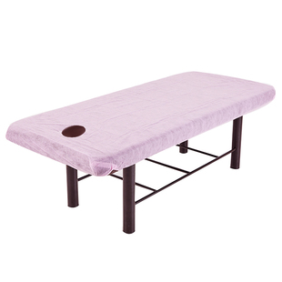 美容院一次性床笠罩按摩做身体床单私密防水带洞四角带松紧床罩套