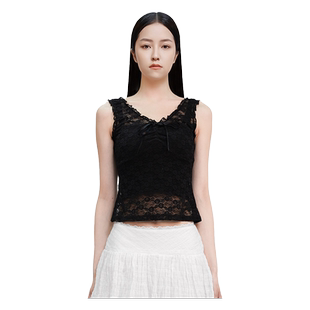 BM镂空背心女2026夏季新款系带蕾丝内搭外穿短款纯欲风无袖上衣