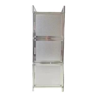 不锈钢碗柜收纳餐具柜 家用加高橱柜置物架 出租房简易小碗柜单门