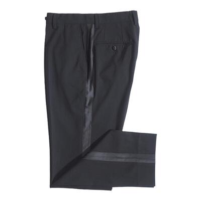 川泽男士黑色修身西装长裤