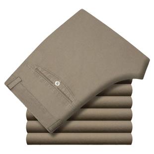 俞兆林秋冬厚款纯棉中老年男士休闲裤纯棉宽松直筒爸爸高腰长裤男