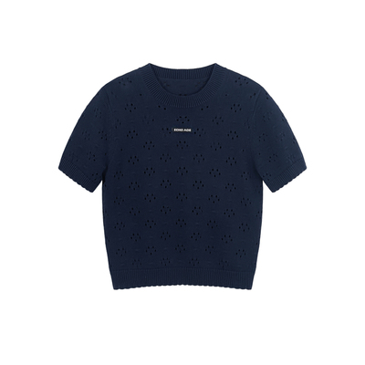 ECHOADE软糯亲肤 清爽镂空设计 圆领短袖针织T恤