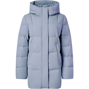 坦博尔冬季新款女款连帽加厚一手长羽绒服中老年大码保暖外套