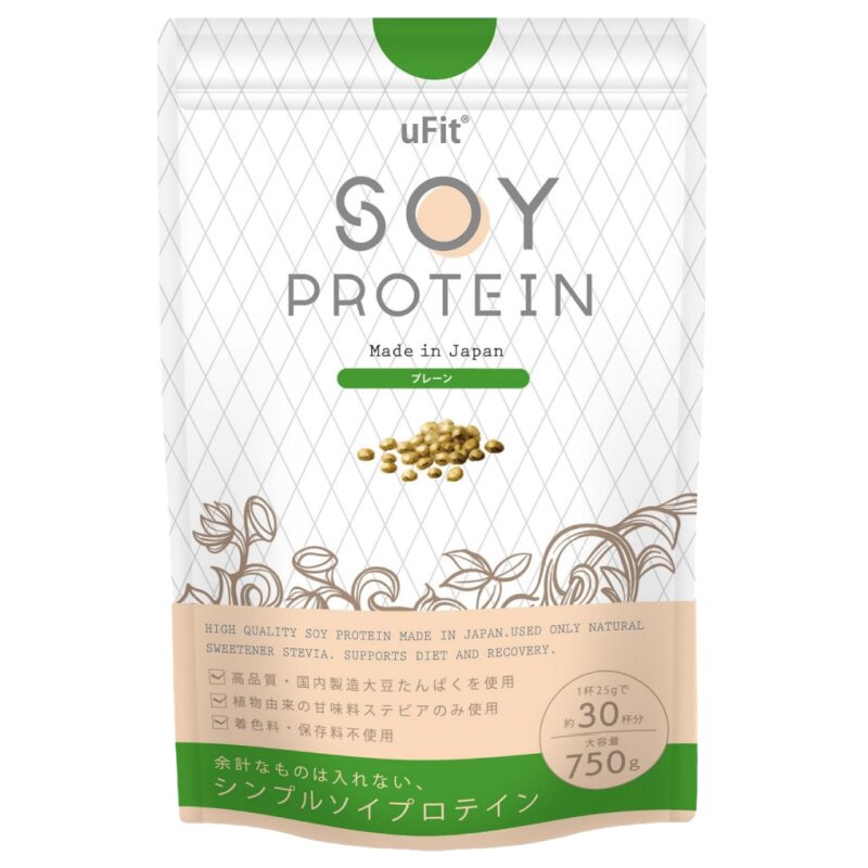 日本uFit高纯度大豆植物蛋白粉750g易溶解健身运动中老年日常营养