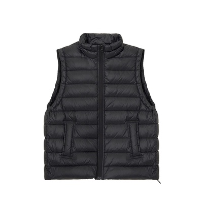 SoloForTwo 质感安心排骨羽绒服马甲 内抽设计黑色背心夹层外套