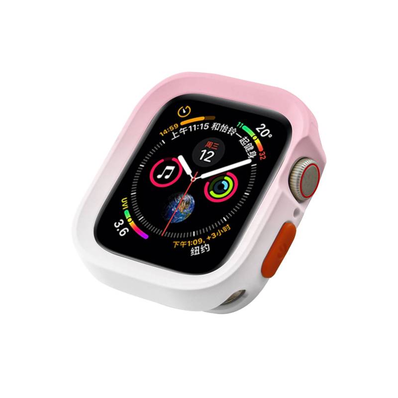 适用苹果手表678渐变色iwatch9硅胶保护壳apple watch ultra2防摔