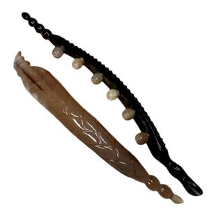 白水牛角揉腹擀筋棒肚子减肥推背部按摩工具全身通用刮痧棒经络棒