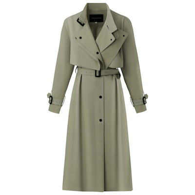 西雅图宽松英伦风过膝风衣