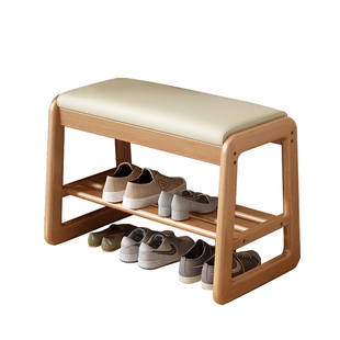 鞋柜换鞋凳可坐鞋架穿鞋凳入户换鞋凳全实木坐凳进门软包简约