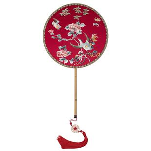 筛月团扇结婚新娘婚扇刺绣成品古风中式双面汉服秀禾喜扇扇子却扇