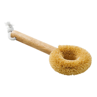 日本进口椰棕不粘油去污锅刷不伤涂层清洁刷厨房木柄厨房锅刷神器