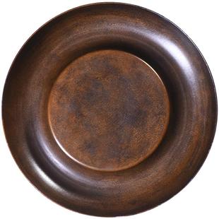 复古铜壶承干泡茶盘小型茶台紫砂壶托养壶垫蓄水紫铜托盘杯托