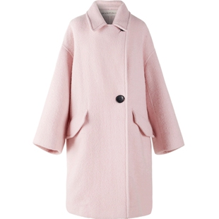 设计师品牌 IIIVIVINIKO冬羊驼毛翻领廓形长款大衣